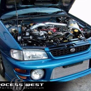 process west front mount intercooler kit – subaru 1997 2000 gc8 wrx/sti (black)