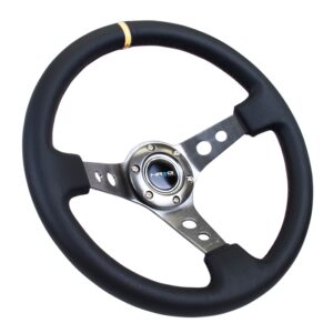 nrg innovations dish series steering wheel – 350mm deep dish/gunmetal spokes