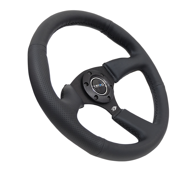 nrg innovations dish series steering wheel – 350mm deep dish/matte black spokes