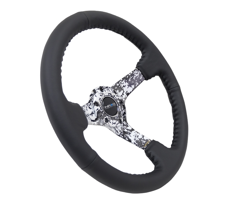 nrg innovations dish series steering wheel – 350mm deep dish/digital camo spokes