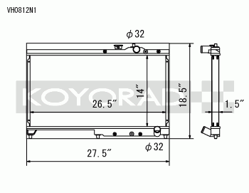 koyo racing full size aluminium radiator – honda civic eg ek (b series)