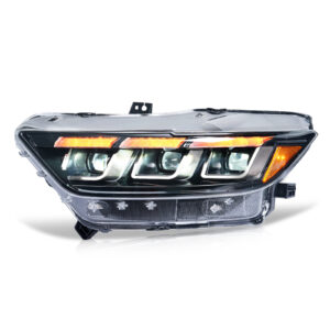 tri led drl dynamic led headlights for 2015 2017 ford mustang gt350 gt500 head lights
