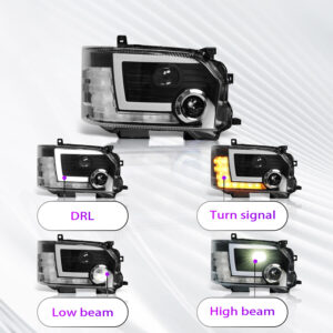built in dual led projector headlights dynamic indicator for 14 18 toyota hiace head lights