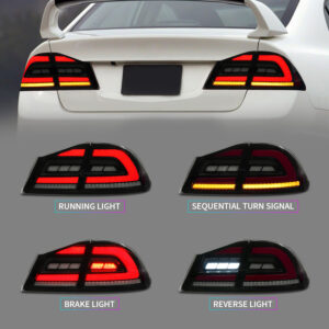 smoke red led sequential taillights for 05 12 honda civic fd2 fd1 fd3 tail lights