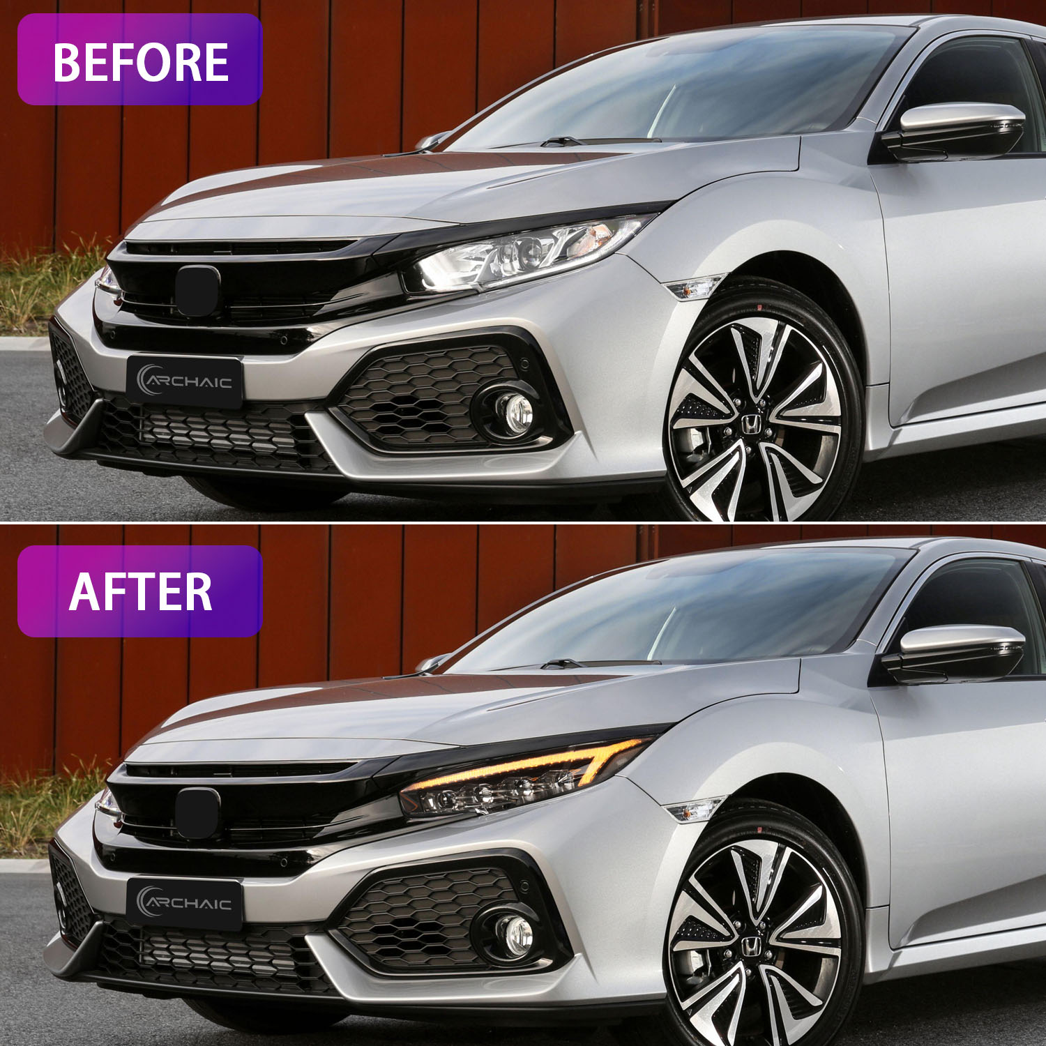 tri led projector led dynamic headlights for 16 21 honda civic fk7 fk8 fc1 head lights