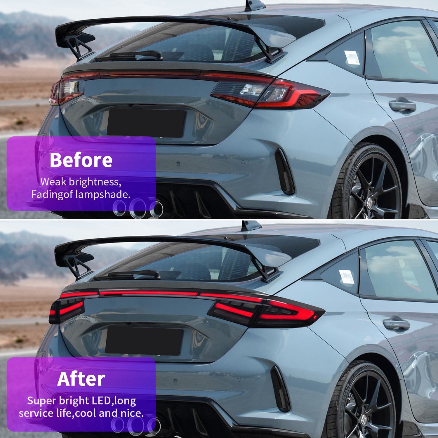elite series 3d full led sequential taillights for 21 24 honda civic type r fl1 fl5 tail lights